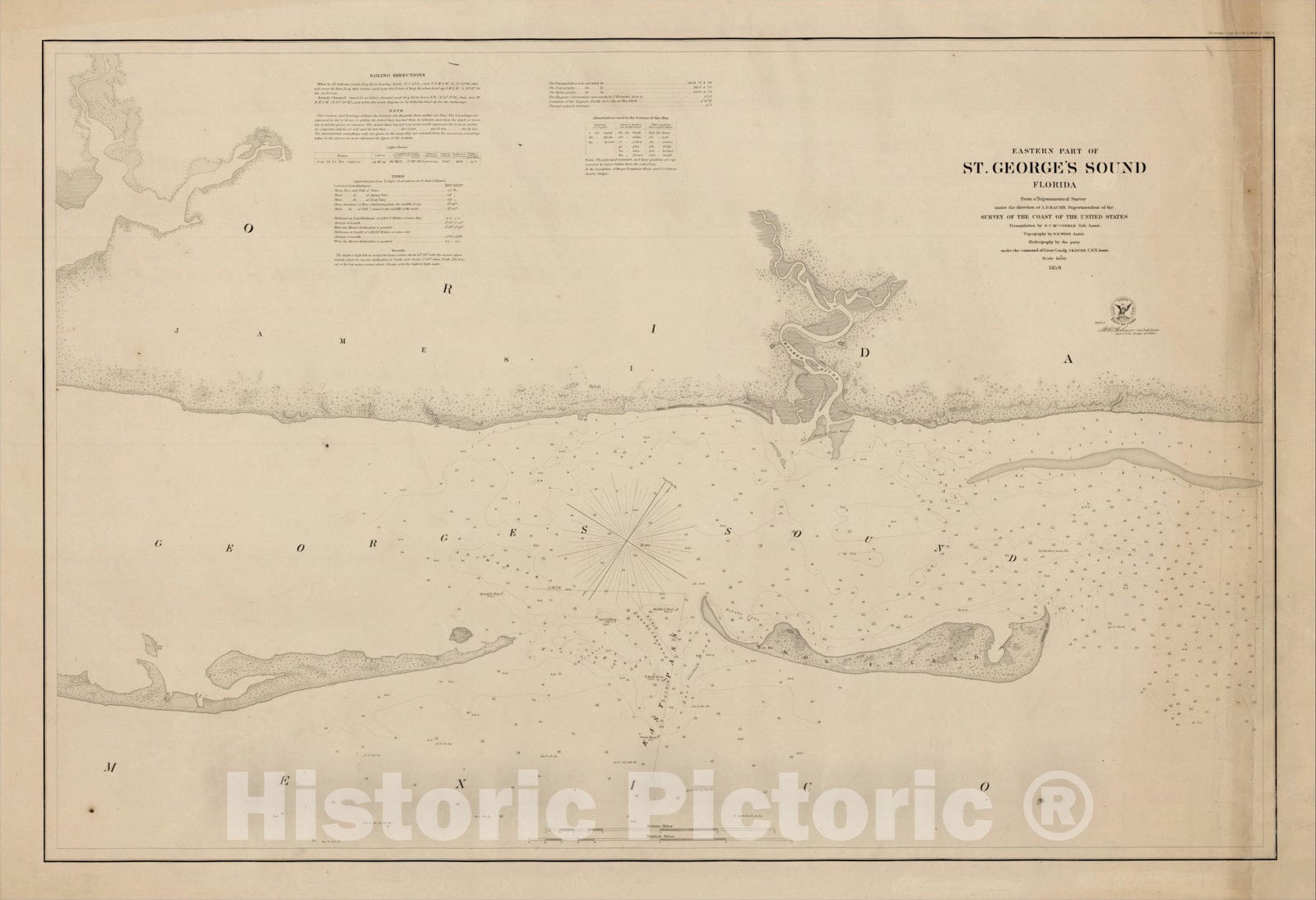 Historic Map : Eastern Part of St. George's Sound Florida From a Trigo ...