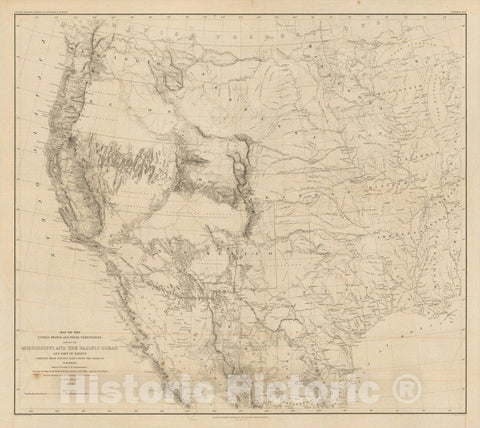 Historic Map : Map of the United States and Their Territories Between the Mississippi and the Pacific Ocean and Part of Mexico, W.H. Emory, 1857-8., 1858, , Vintage Wall Art