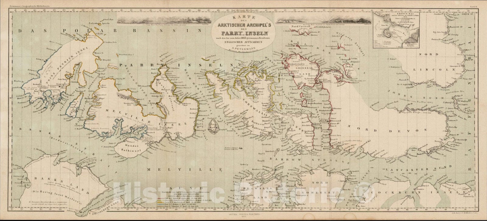 Historic Map : Karte des Arktischen Archipel's der Parry-Inseln nach d ...