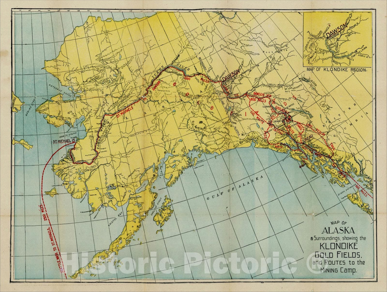 Pa Gold Map Klondike Gold Rush Map