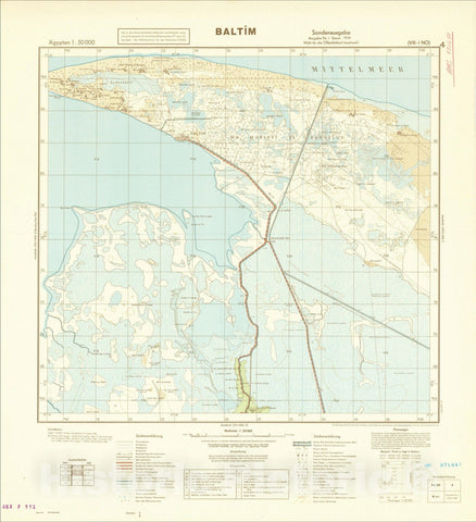 Historic Map : (Second World War - Egypt) ?ypten 1:50,000, 1934, General Staff of the German Army, Vintage Wall Art