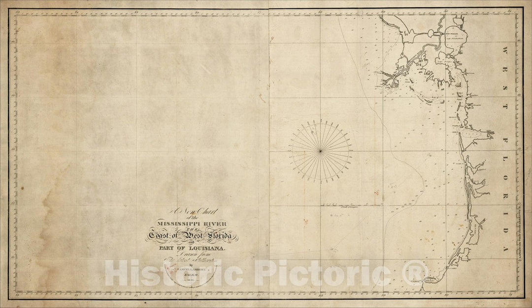Historic Map : A New Chart of the Mississippi River The Coast of West ...