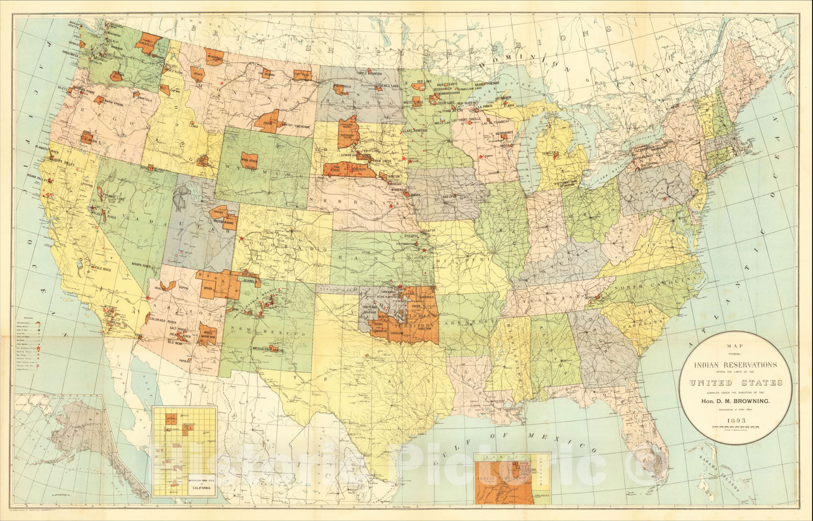 Historic Map : Map Showing Indian Reservations Within The Limits of th ...