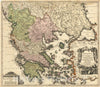 Historic Map : Graecia Nova et Mare Aegeum f. Archipelagus in qua Mappa Macedonia, Albania, Epirus, c1740, Abraham Ortelius, Vintage Wall Art