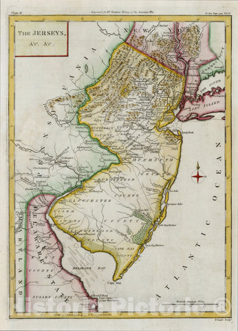 Historic Map : The Jerseys, &c. &c, 1777, Thomas Condor, v1, Vintage Wall Art