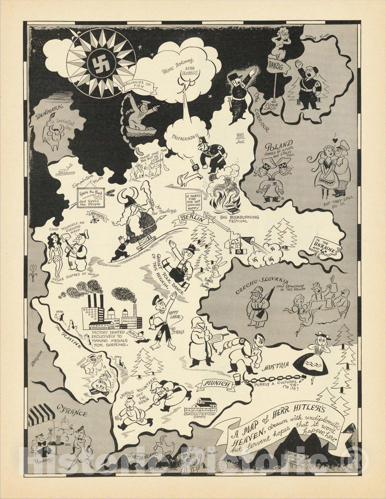 Historic Map : A Map of Herr Hitler's Heaven, drawn with undiplomatic ...