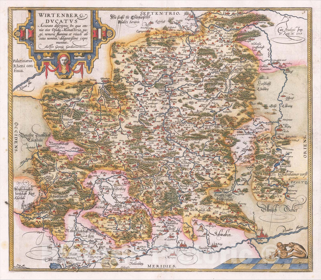 Historic Map : Wirtenberg Ducatus Accurata descriptio; in qu omnia eiu ...
