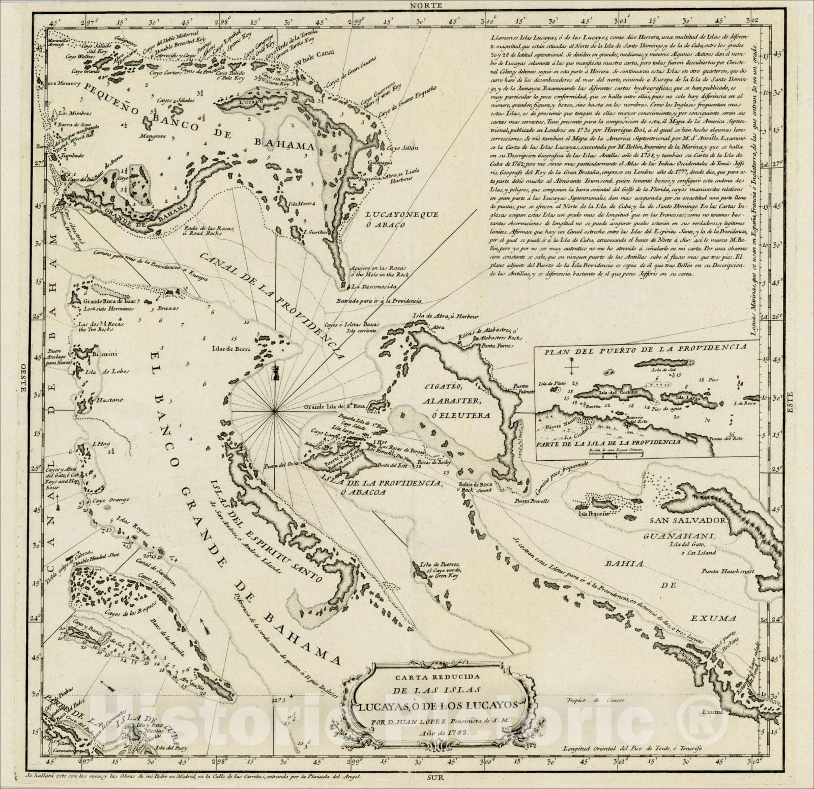 Bahamas Lucayan Islands Nautical Chart 1782 Map Print – Historic Pictoric