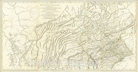 Historic Map : A Map of Pennsylvania, 1775, Nicholas Scull, Vintage Wall Art