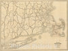 Historic Map : Map of the Railroads of the State of Massachusetts, 1874, Rand, Avery & Co., Vintage Wall Art