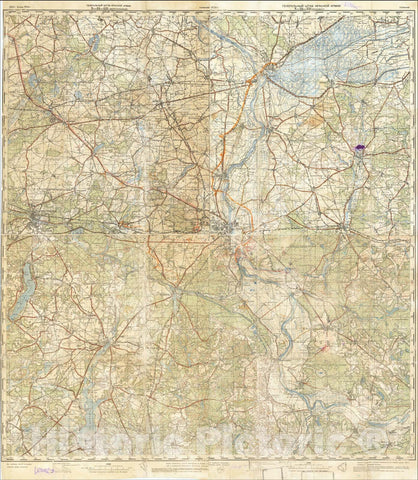 Historic Map : Second World War - First Soviet Breakthrough into Germany, 1943, General Staff of the Red Army, Vintage Wall Art