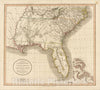 Historic Map : A New Map of Part of the United States of North America Containing The Carolinas And Georgia, 1806, John Cary, Vintage Wall Art