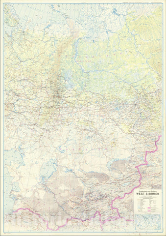 Historic Map : (Second World War - Russia) Stra?nkarte von Ru?and West-Sibirien Ma?tab 1:2 1/2 Millionen, 1941, General Staff of the German Army, Vintage Wall Art
