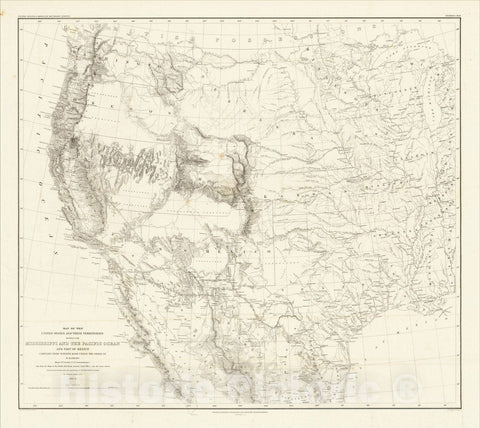 Historic Map : Map of the United States and Their Territories Between the Mississippi and the Pacific Ocean and Part of Mexico, W.H. Emory, 1857-8., 1858, v3, Vintage Wall Art