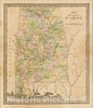 Historic Map : Map of the State of Alabama, 1842, Jeremiah Greenleaf, Vintage Wall Art