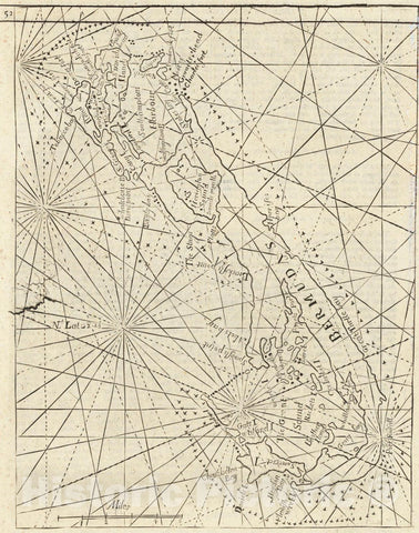 Historic Map : [Bermuda], 1755, Thomas Page, Vintage Wall Art