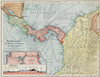 Historic Map : Panama Canal The Republic of Panama and adjacent Countries, 1904, , Vintage Wall Art