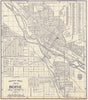 Historic Map : Thomas Bros. Map of the City of Boise and Vicinity Idaho, Map of Idaho Falls Boonville County Idaho, 1920, Thomas Brothers, Vintage Wall Art