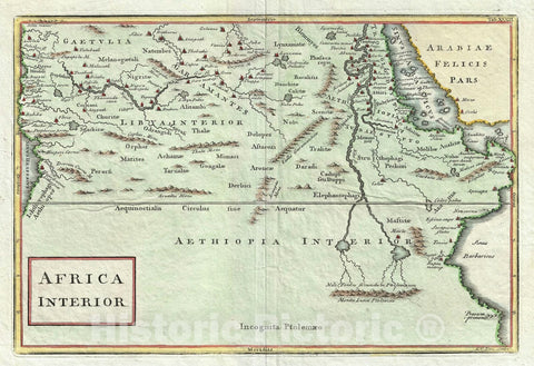 Historic Map : Central Africa, Toms, 1730, Vintage Wall Art