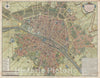 Historic Map : Paris, France, De Fer, 1717, Vintage Wall Art