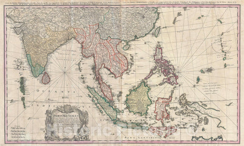 Historic Map : India, Southeast Asia, and The East Indies, Homann Heirs, 1748, Vintage Wall Art