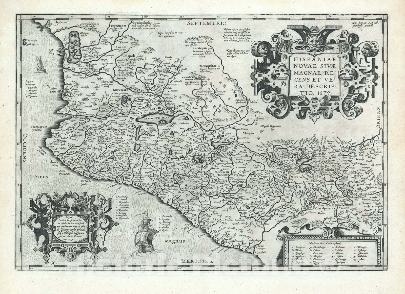 Historic Map : Mexico, Ortelius, 1592, Vintage Wall Art