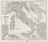 Historic Map : Italy under The Lombards, Spruner, 1854, Vintage Wall Art