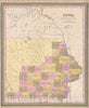 Historic Map : Iowa, Mitchell, 1849, Vintage Wall Art