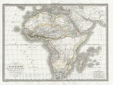 Historic Map : Africa, Lapie, 1831, Vintage Wall Art