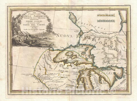 Historic Map : The Great lakes, Cassini, 1797, Vintage Wall Art