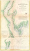 Historic Map : Nautical Chart Rapphannock River South, Virginia, U.S. Coast Survey, 1857, Vintage Wall Art