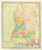 Historic Map : Mississippi, Burr, 1835, Vintage Wall Art
