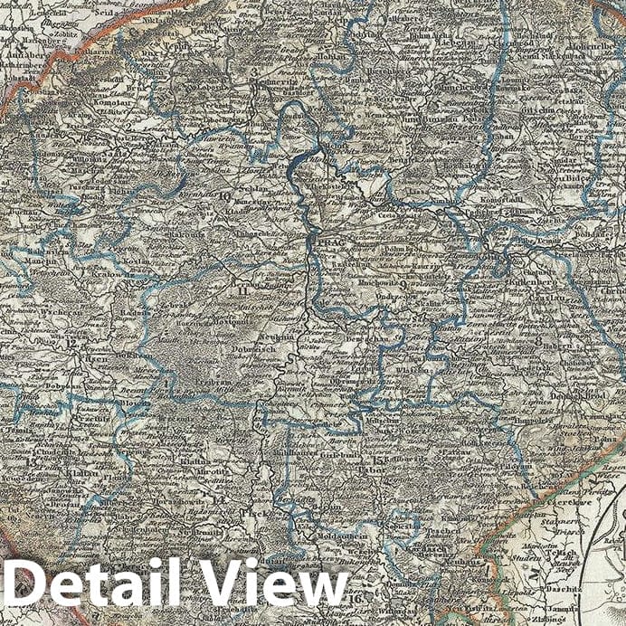 Historic Map : The Kingdom of Bohemia "Czech Republic", Meyer, 1849, Vintage Wall Art