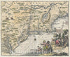 Historic Map : New York, New England, and Virginia, Montanus and Ogilby, 1671, Vintage Wall Art