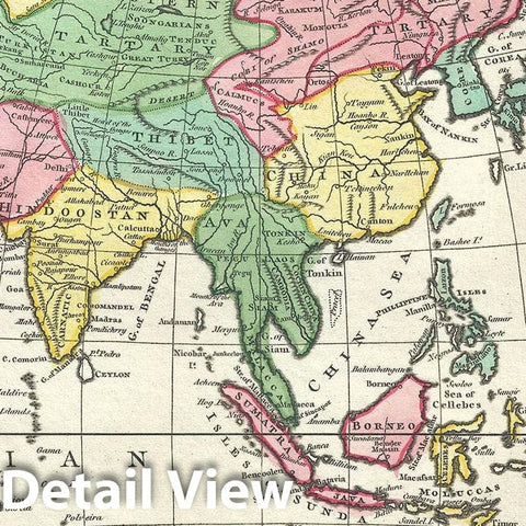 Historic Map : Asia and Australia, Wilkinson, 1793, Vintage Wall Art
