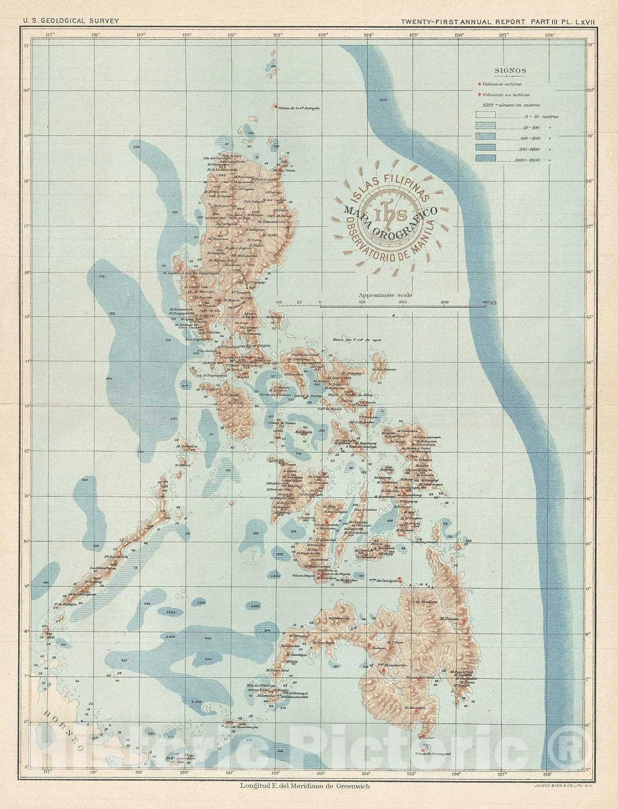 Historic Map : The Philippines, U.S. Geological Survey, 1903, Vintage Wall Art