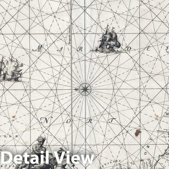 Historic Map : The West Atlantic, New York to Guiana, Renard, 1715, Vintage Wall Art