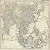 Historic Map : East Asia "India, China, East Indies, Korea, Japan", Delisle, 1705, Vintage Wall Art