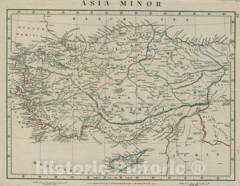 Historic Map : Turkey and Asia Minor, Arrowsmith, 1828, Vintage Wall Art