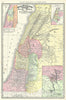 Historic Map : Israel, Palestine or The Holy Land, Rand McNally, 1892, Vintage Wall Art