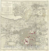 Historic Map : Plan of The City of Hyderabad, Telangana, India, Pharoah, 1854, Vintage Wall Art
