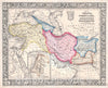 Historic Map : Persia, Turkey and Afghanistan "Iran, Iraq", Mitchell, 1864, Vintage Wall Art