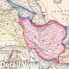 Historic Map : Persia, Turkey and Afghanistan "Iran, Iraq", Mitchell, 1864, Vintage Wall Art