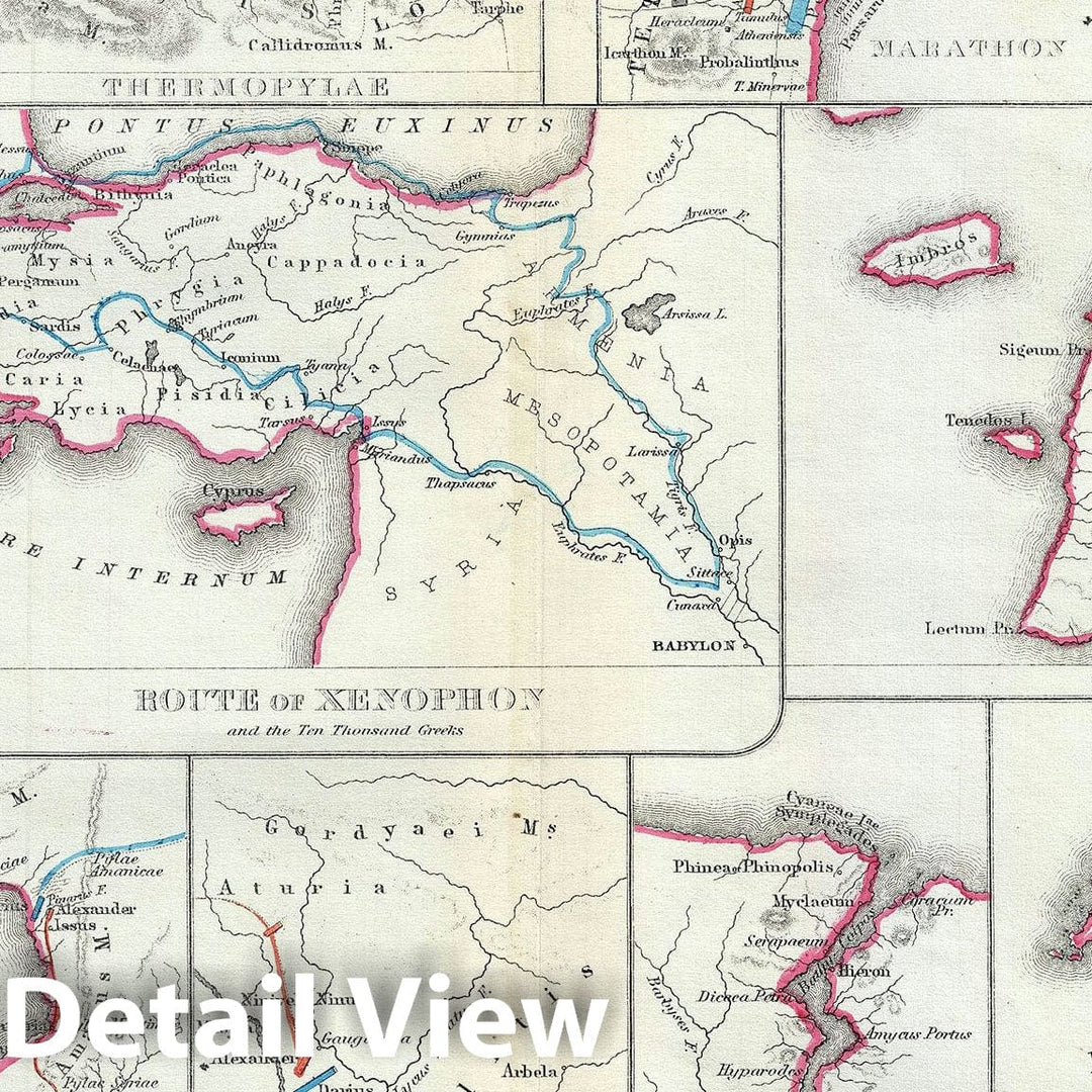 Historic Map : Ancient Cities and Battlegrounds, Hughes, 1867, Vintage Wall Art