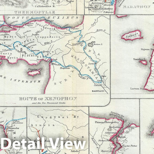 Historic Map : Ancient Cities and Battlegrounds, Hughes, 1867, Vintage Wall Art