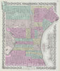 Historic Map : Plan of Philadelphia, Colton, 1856, Vintage Wall Art