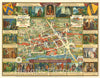 Historic Map : Kerry Lee Pictorial Map of Stratford-upon-Avon, England, 1948, Vintage Wall Art