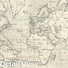 Historic Map : Chart World showing Magnetic Waves, Black, 1844, Vintage Wall Art
