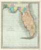 Historic Map : Territorial Florida, Burr, 1834, Vintage Wall Art
