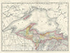 Historic Map : The Northern Michigan and Lake Superior, Rand McNally, 1889, Vintage Wall Art